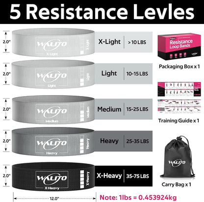 Fabric Resistance Bands for Working Out - Booty Bands for Legs -Glutes Training for Women and Men - Exercise Bands for Squats, Yoga, Physical Therapy -Home Gym Fitness