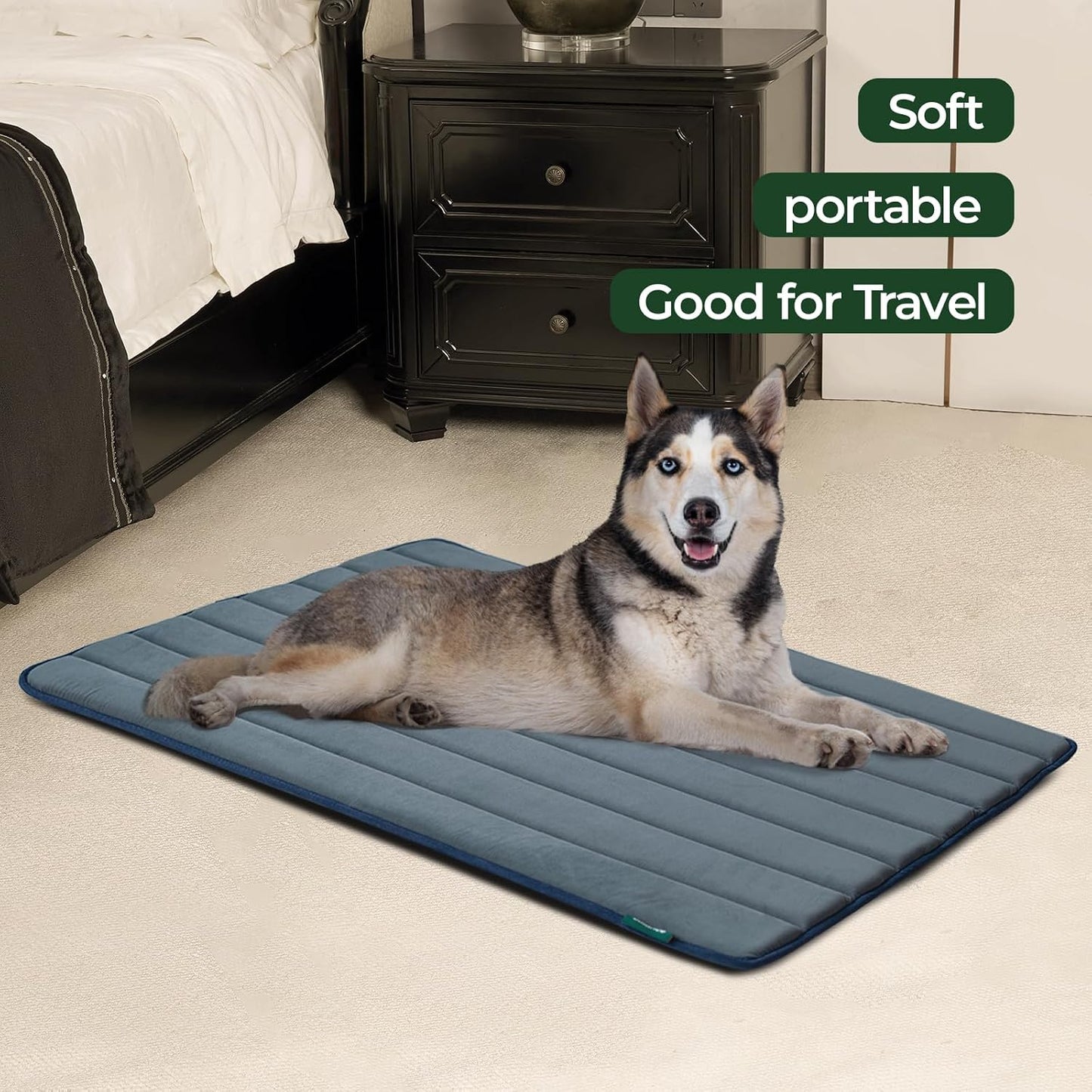 BALANCE Dog Crate Pad, Dog Foam Crate Mat Kennel Pad, Washable Water-Resistant Pet Bed Flat Dogs Cage Mat for Large Dogs