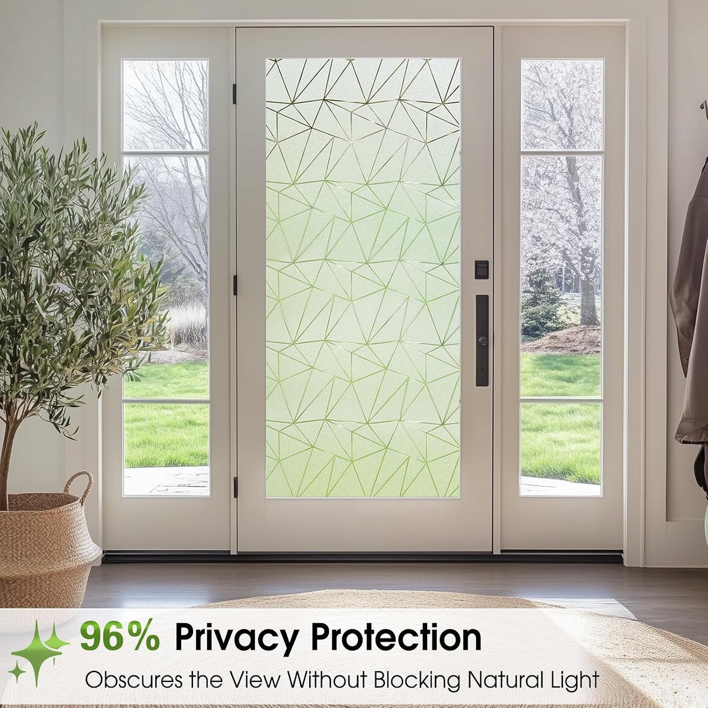 Coavas Blackout Window Privacy Film, Geometric Pattern, 11.8" x 78.7"
