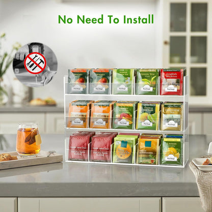 BEYGORM Acrylic Tea Bag Organizer for 216 Tea Packets