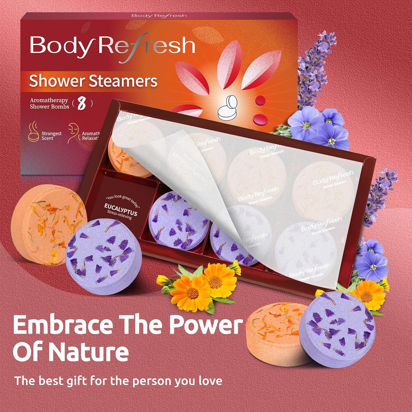 Shower Steamers Aromatherapy-8 Pack Shower Bombs with Essential Oils, Mothers Day Gifts for Mom Wife, Birthday Gifts for Women Self Care Relaxation Home SPA Teacher Appreciation Gift (Green)