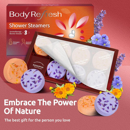 Shower Steamers Aromatherapy-8 Pack Shower Bombs with Essential Oils, Mothers Day Gifts for Mom Wife, Birthday Gifts for Women Self Care Relaxation Home SPA Teacher Appreciation Gift (Green)