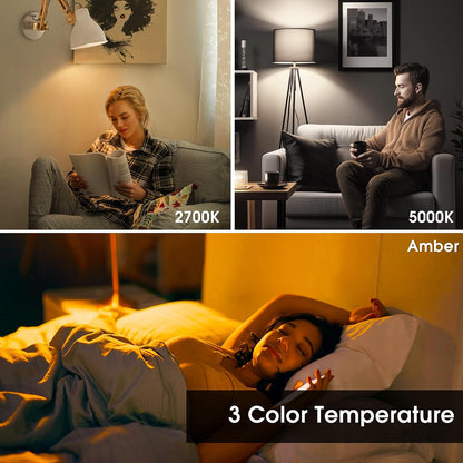 L LOHAS LED Sleep aid Amber Light Bulbs, Blue Light Blocking, A19 9W(60 Watt Equivalent) Dim Light Bulbs, 1800K Warm Light Bulb, E26 Base, 2 Pack
