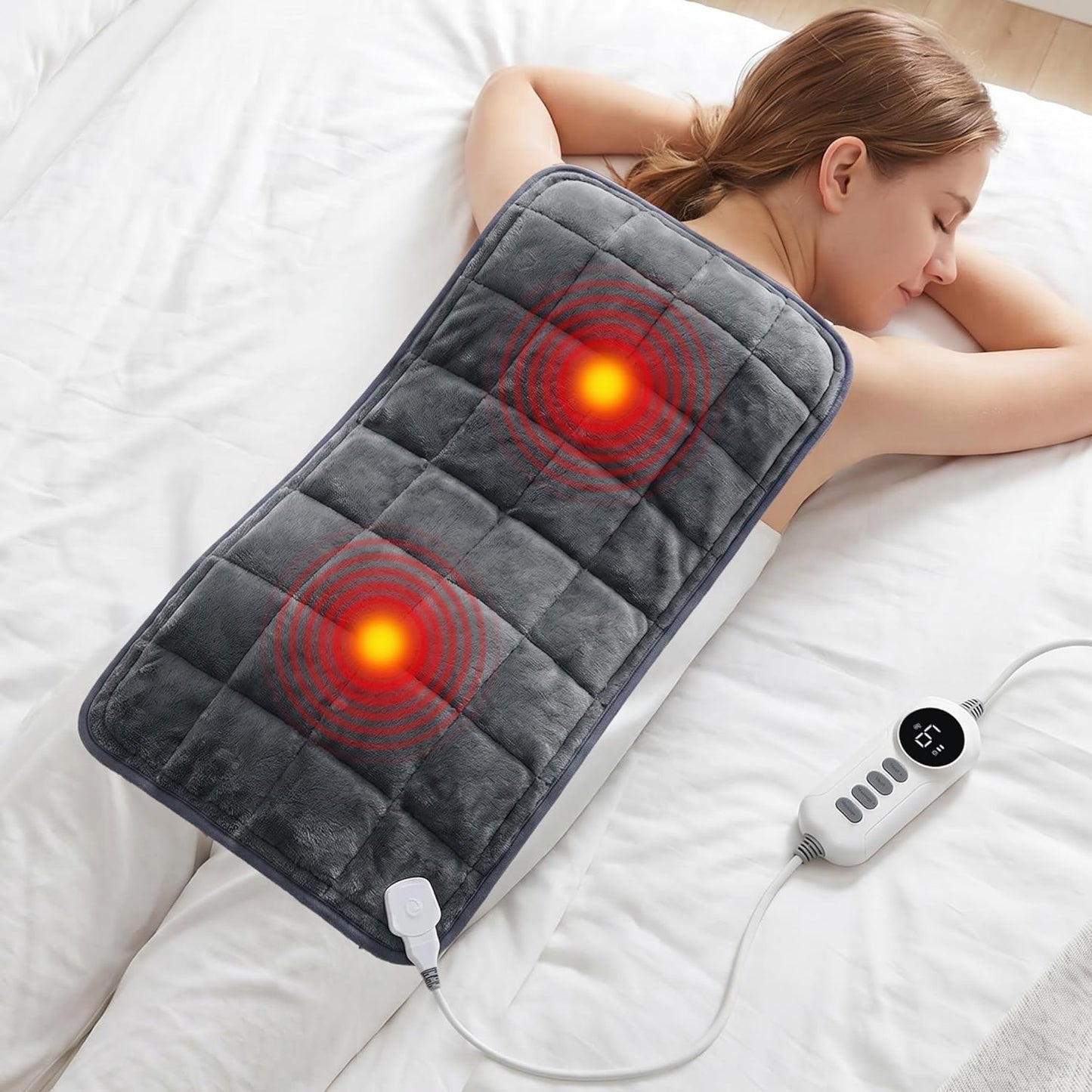 Heating Pad for Back Pain Relief, FSA Eligible HSA,17" x 33" Extra Large Heating Pads for Cramps, Electric Heating Pad with 6 Temperature Controller, Moist & Dry Heat, Auto Shut-Off, Machine Washable