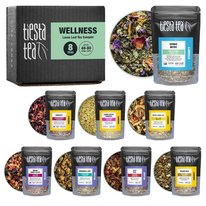 Tiesta Tea Wellness Tea Sampler Dry Flight Set Loose Leaf 8 Pouches