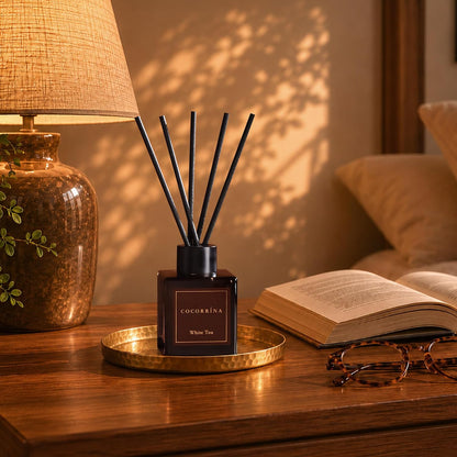 COCORRÍNA Hotel Collection Reed Diffuser Set, 3.04 fl oz Trio, Mahogany Teakwood, White Flower & White Tea, Home Fragrance for Bathroom, Bedroom, Entryway & Office