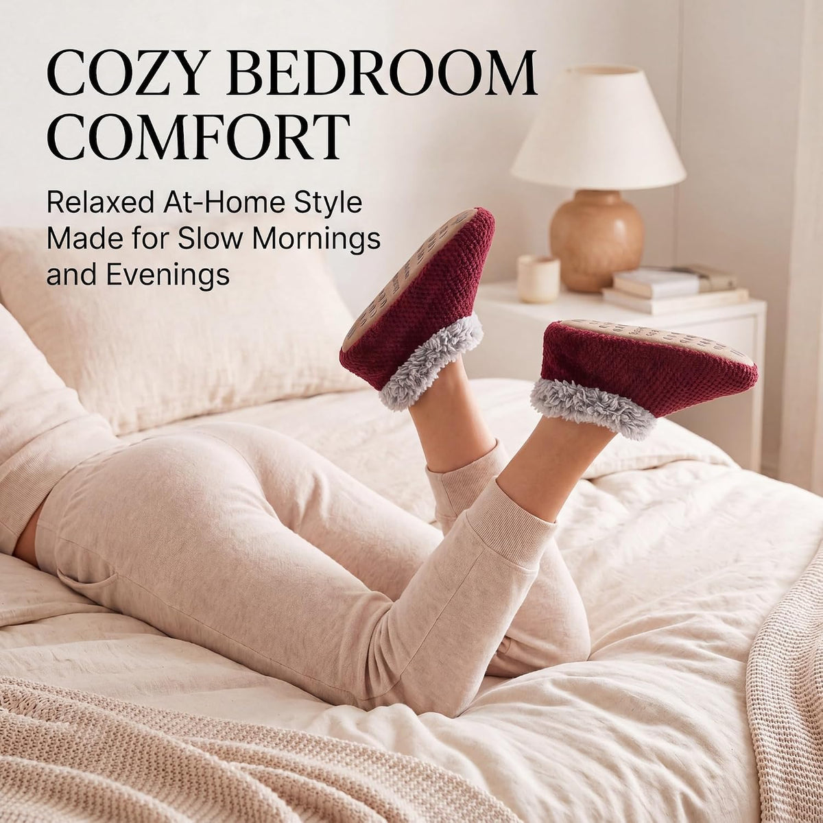 Cozylook Fuzzy Slippers for Women Indoor Soft Sole Slipper Socks