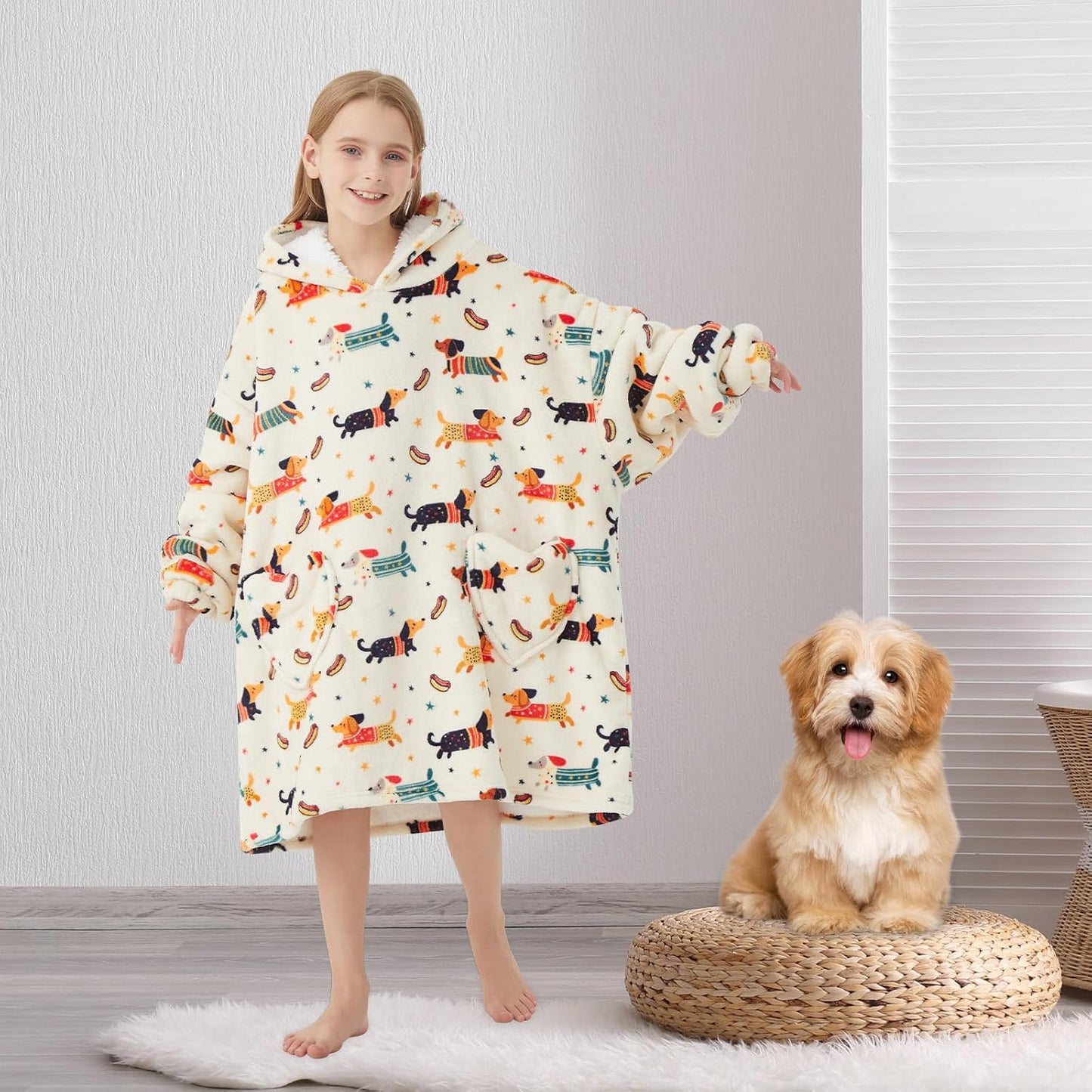 Fiosnow Glow in the Dark Unicorn Blanket Hoodies for Kids 6-13YR Oversize Wearable Blanket Hoodies for Boys Girls Teens
