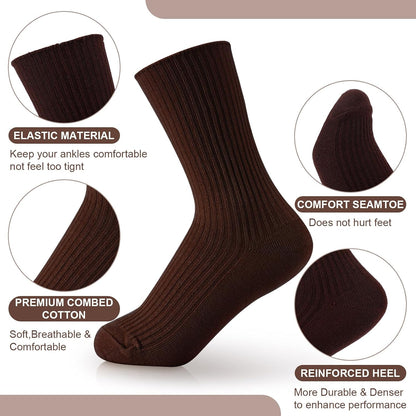 Eurzom 10 Pairs Socks Womens Crew Elastic Ankle Length Cotton Socks Aesthetic Cute Lightweight Low Cut Gifts for Women - Colors A