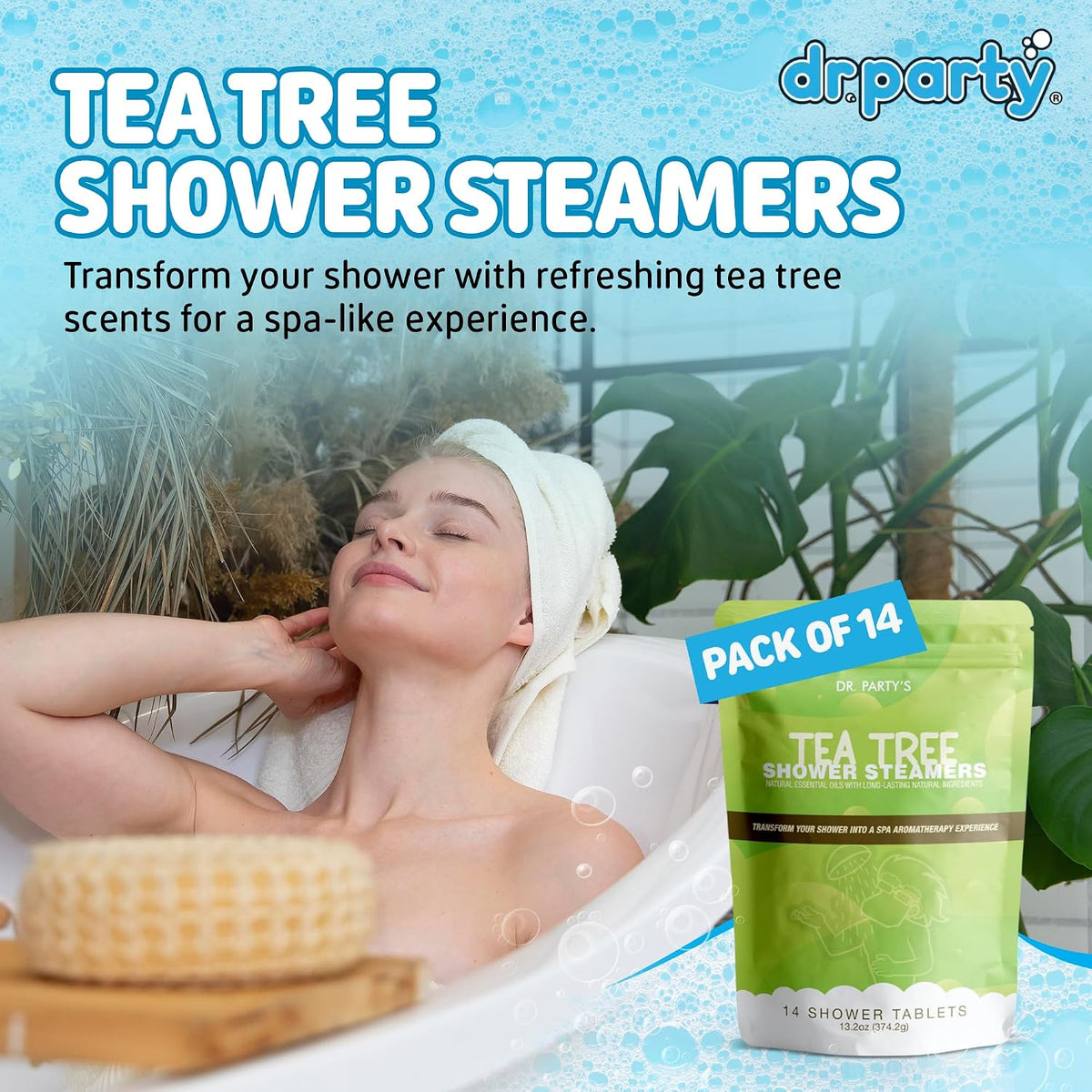 Citrus Grove Scented Shower Steamers - Aromatherapy Shower Tablets, Dermatologist Approved, Pack of 14