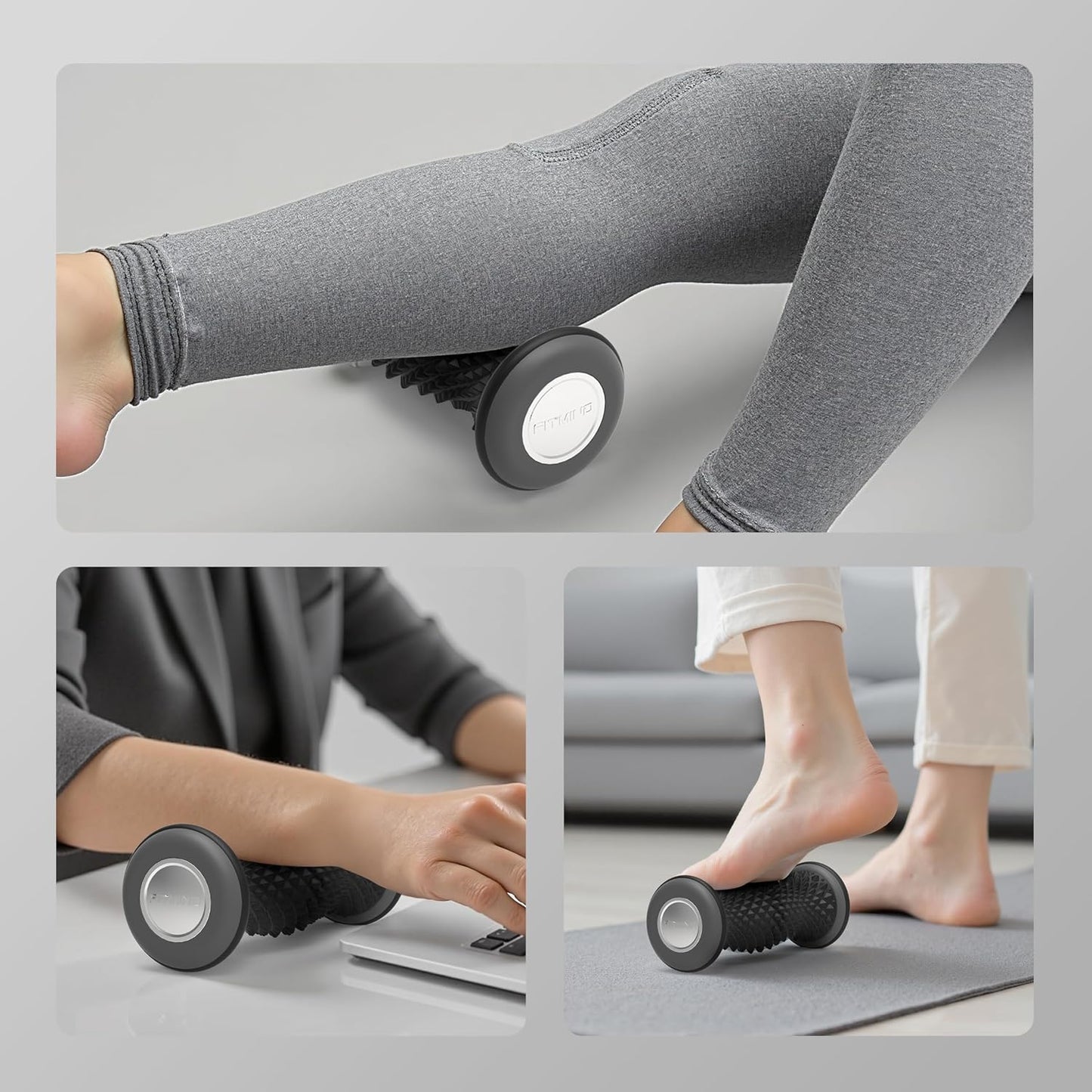 Foot Roller Massager for Plantar Fasciitis Relief, Portable Silent Deep Tissue Massager Tool for Arch and Heel Pain-Blue