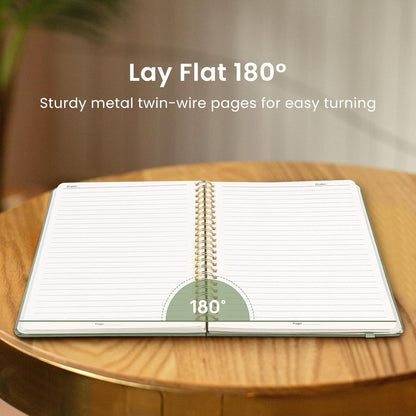 Taja Lined Spiral Journal Notebook for Women & Men, 140 Pages, College Ruled Hardcover Notebook for Work & Note Taking, Journals for Writing, A5(5.7" x 7.9") - Green