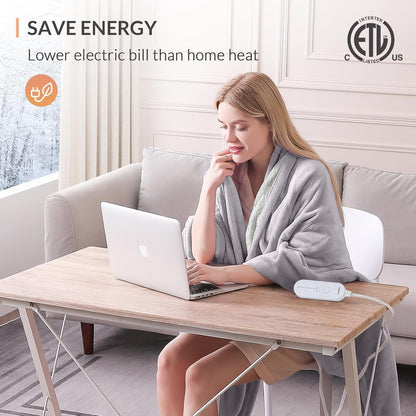 HOMLYNS LuxeHeat Heated Blanket Electric Blanket, Soft Flannel Sherpa Heated Throw, Heating Blanket with 5 Heat Settings, 3 hrs Timer Auto Shut Off (50x60 inches, Purple), Only for 120V Voltage Use