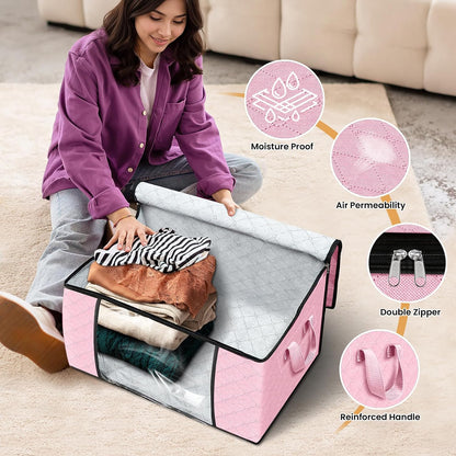 Fab totes Storage Bags for Clothes Blanket Storage Bins with Lids