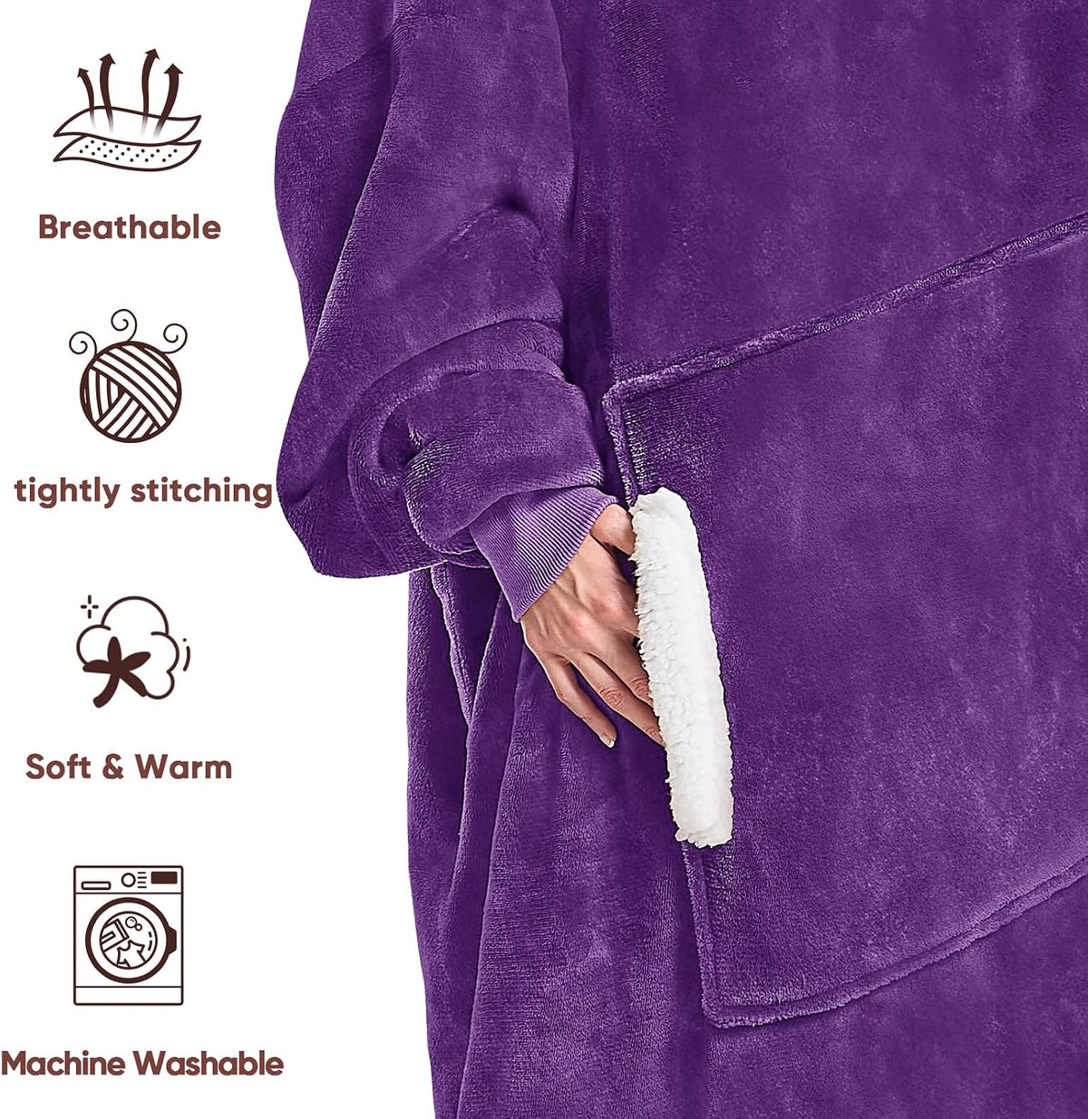 yescool Wearable Blanket Hoodie as Christmas Birthday Gifts for Women Mom - Colors B