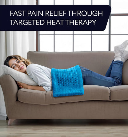 GENIANI Electric Heating Pad for Back Pain & Cramps Relief, Electric Throw, Self Care Gifts for Women, Heating Pad for Neck & Shoulder, Machine Washable Microplush, Auto Shut Off (12"x24", Tabby Gray)