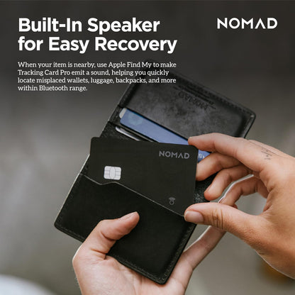 Nomad Tracking Card Carbide, Slim Card Tracker with IPX7 Waterproof and Dust Proof Card Tracker for Wallet & Luggage, 5 Months GPS Tracker Long Battery Life, Rechargeable, Compatible with iOS Only