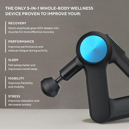 Therabody Theragun PRO Plus - 6-in-1 Deep Tissue Percussion Massage Gun, Handheld Personal Massager for Full Body Pain Relief & Muscle Tension with Biometric Breathwork, Vibration & Heated Attachments