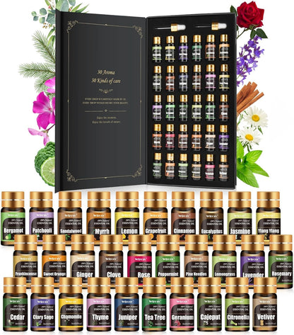Essential Oils Set - Top 15 Scents for Diffuser, Humidifier, Skin Care, Aromatherapy, Massage, Candle & Soap Making - Fragrance Gift Set (5ml)
