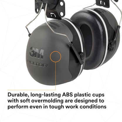 3M PELTOR Ear Muff Hearing Protection, X5 Series, Noise Protection NRR 21 dB, Construction, Manufacturing, Automotive