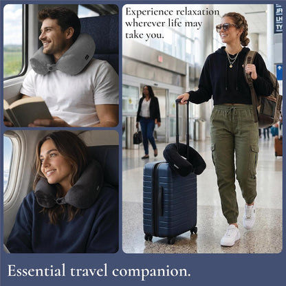 Brookstone Free Form Travel Pillow Lightweight Flexible Memory Foam Pillow