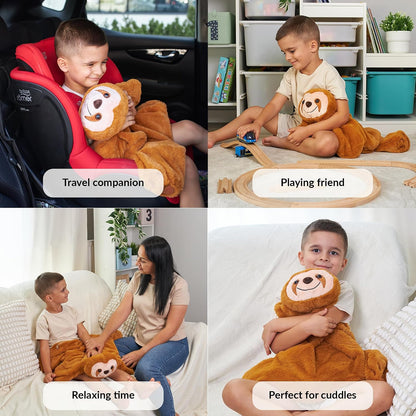 ODOXIA Weighted Lap Pad for Kids | Calming & Comforting | Weighted Lap Animal | Sloth Buddy | Sensory Weighted Animals | Weighted Lap Blanket for Sensory Needs | Carrying Bag Included | 5 Lbs