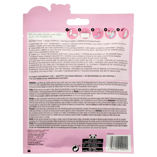 Oh K! Foot Peel Mask - Pomegranate - Foot Peeling Mask for Dry Feet and Cracked Heels - Feet Exfoliant with Pomegranate and Coconut Oil - 1 Pair