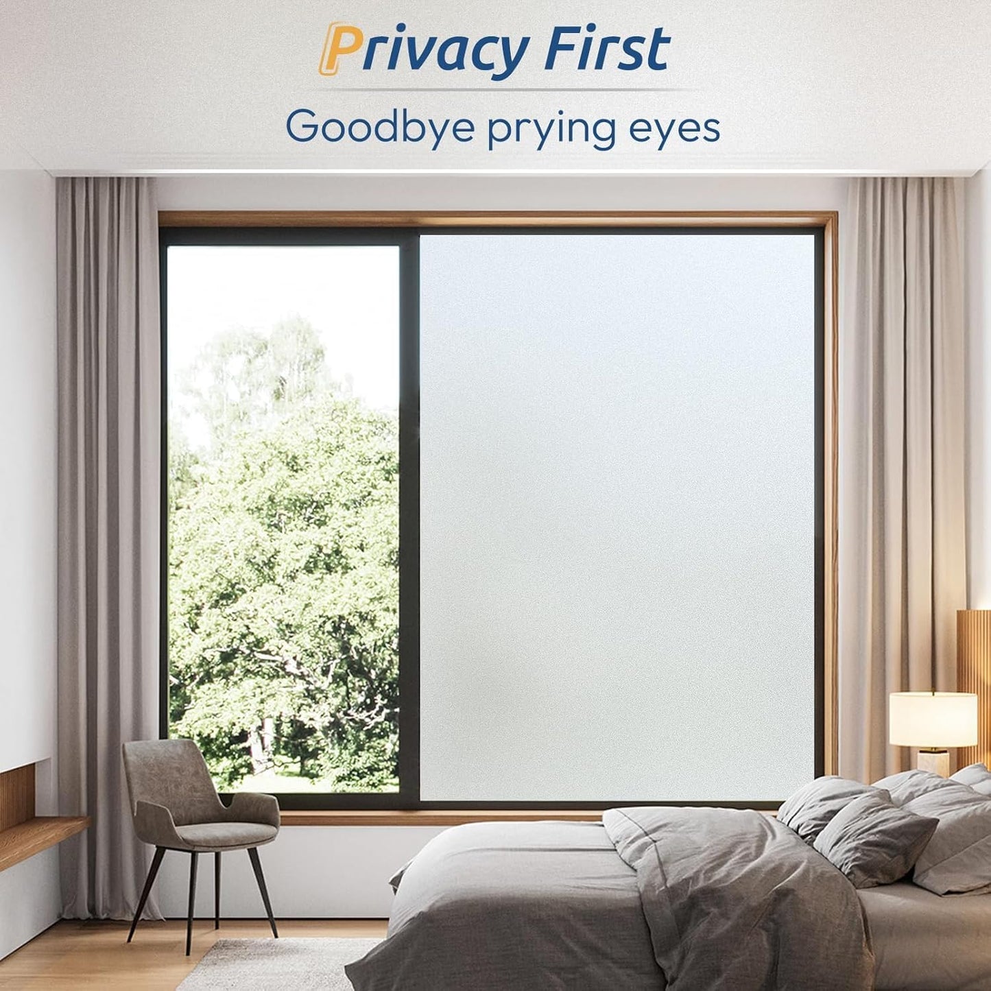 rabbitgoo Blackout Window Film Room Darkening Light Blocking 17.5" x 78.7" | Removable Static Cling without Glue, Tint & Privacy Film for Window Inside, Day & Night Sleep for Home Garage Bedroom House