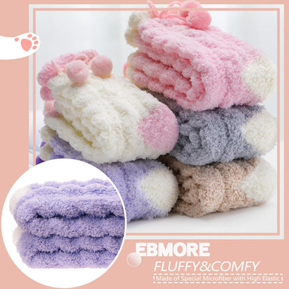 EBMORE Womens Fuzzy Socks Slipper Fluffy Cozy Comfy Cabin Plush Warm Winter Sleep Home Soft Socks