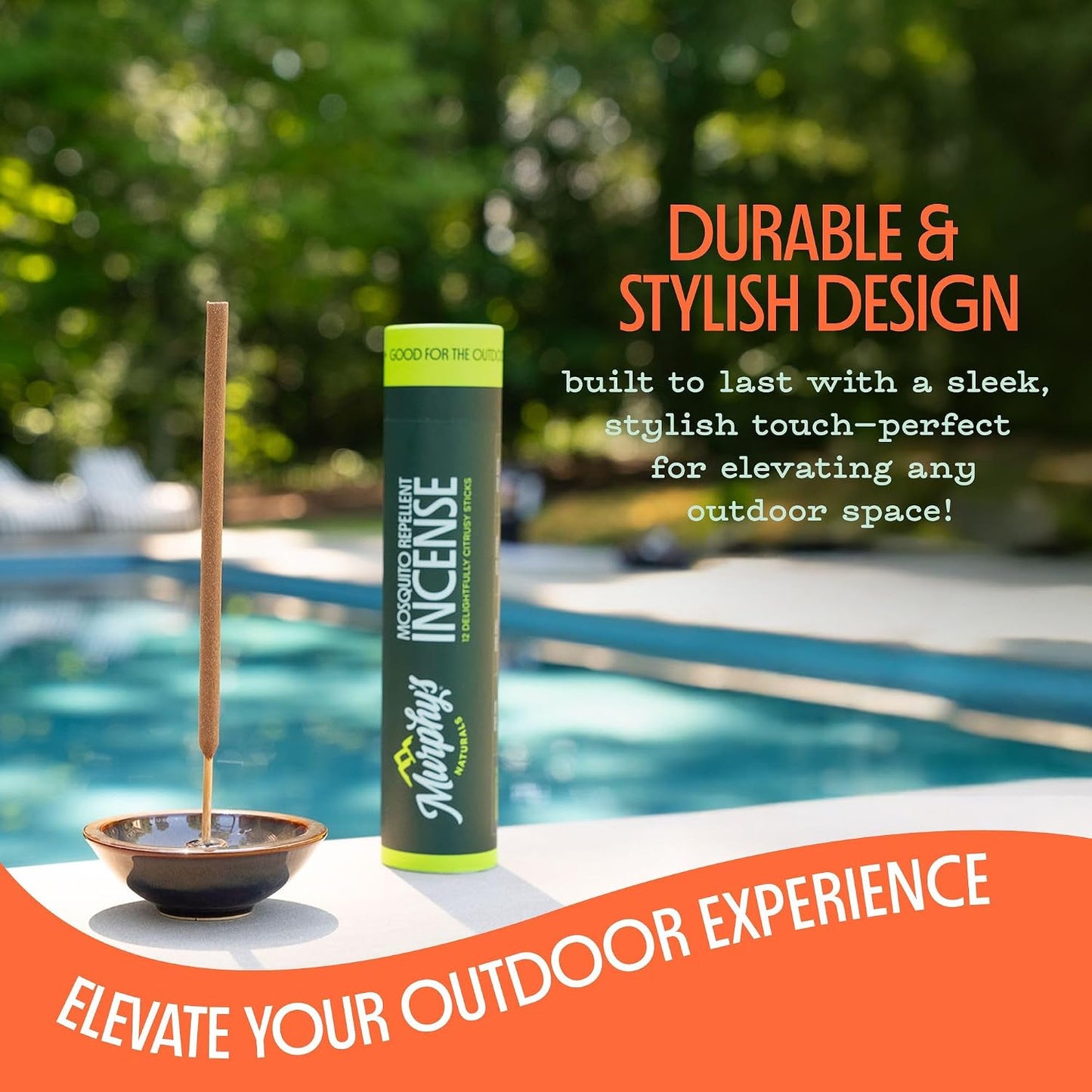 Murphy's Naturals Stoneware Incense Stick Holder, Cloud White, 4.5" | 4.5" ceramic incense ash catcher for outdoor use; fits Murphy's Naturals incense sticks (sold separately)