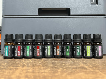 Ultimate Aromatherapy Diffuser & Essential Oil Set - Ultrasonic Top 10 Oils Modern with 4 Timer 7 Ambient Light Settings Therapeutic Grade Lavender