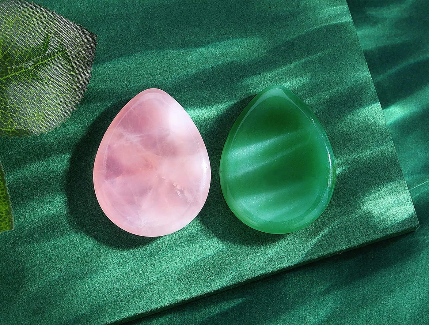 2PCS Worry Stone for Anxiety Tigers Eye Amethyst Healing Crystals Hand Thumb Stones Pocket Gemstones Meditation Accessories Oval Crystal Natural Relax Palm Stone Anxiety Relief Items Stocking Stuffers