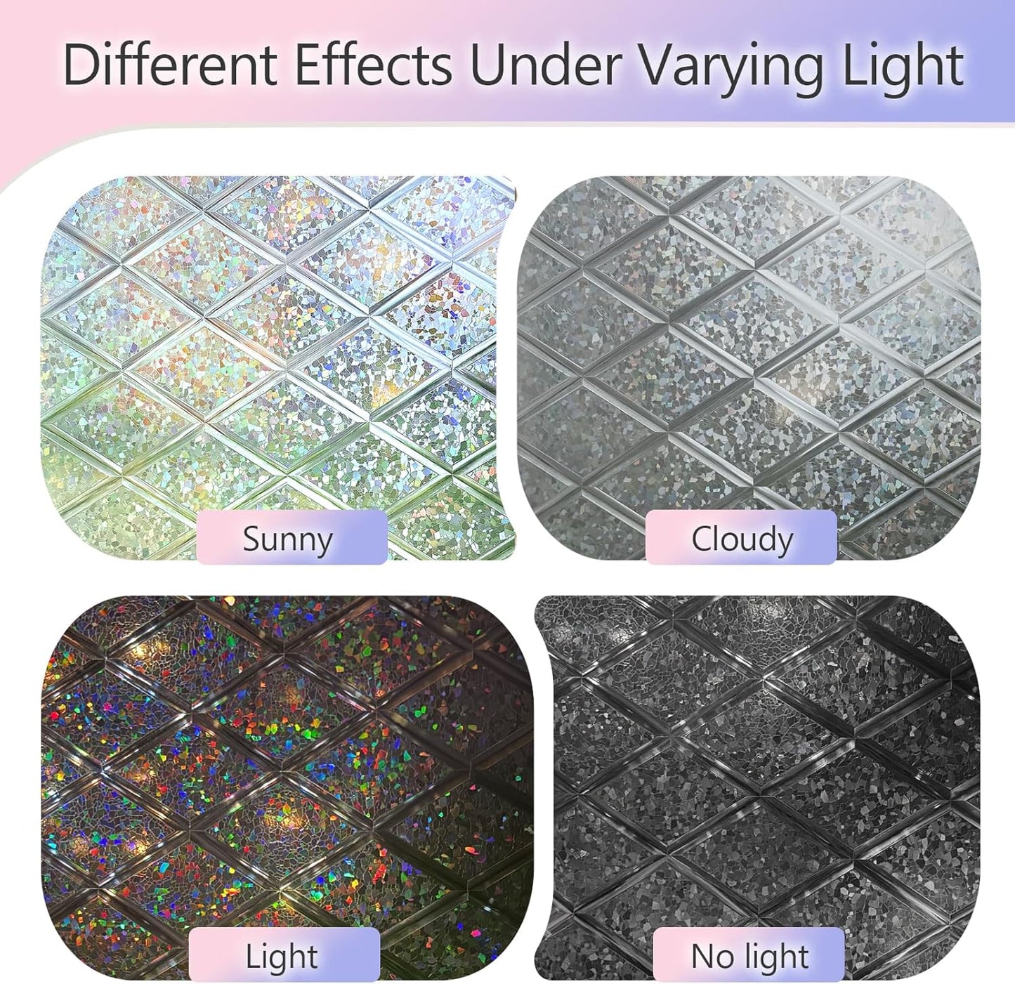 KESPEN Total Blackout Window Film Privacy Static Cling 100% Light Blocking Room Darkening Window Cover Heat Control Anti-UV Glass Sticker Window Tint for Home with Grid Line, 17.5 Inch X 6.5 Feet