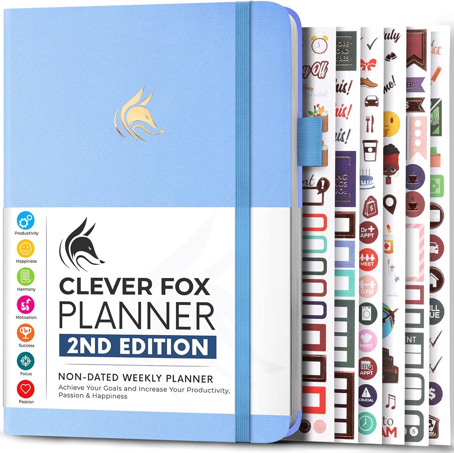 Clever Fox Planner 2nd Edition – Colorful Weekly & Monthly Goal Planner, Time Management & Productivity Organizer, Undated, A5 (Dark Teal)