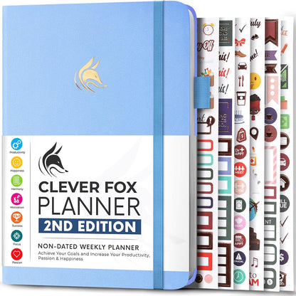 Clever Fox Planner 2nd Edition – Colorful Weekly & Monthly Goal Planner, Time Management & Productivity Organizer, Undated, A5 (Dark Teal)