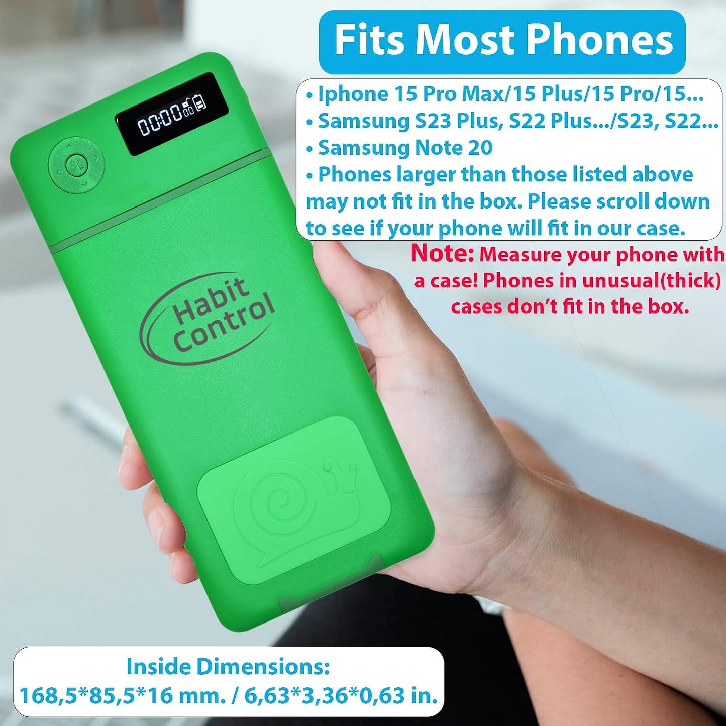 Cell Phone Lock Box with Timer for Self-Discipline, Portable Time Lock Box Suitable for iPhone and Android Smartphones, Phone Jail Box with Timer to Reduce Screen Time, Mindfulness Gift
