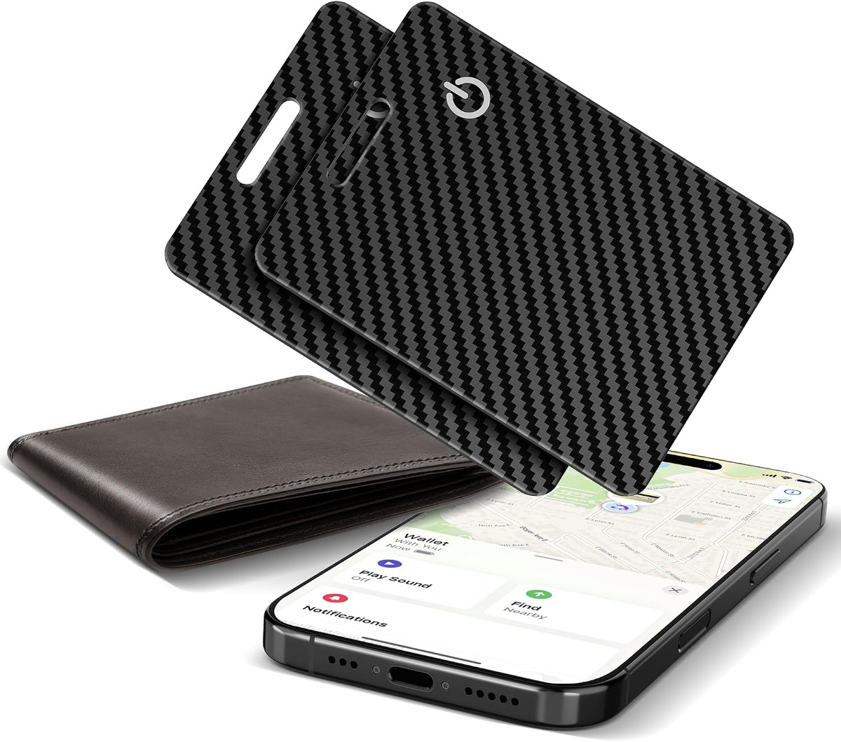 Wallet Tracker Card, Rechargeable, Works with Apple Find My