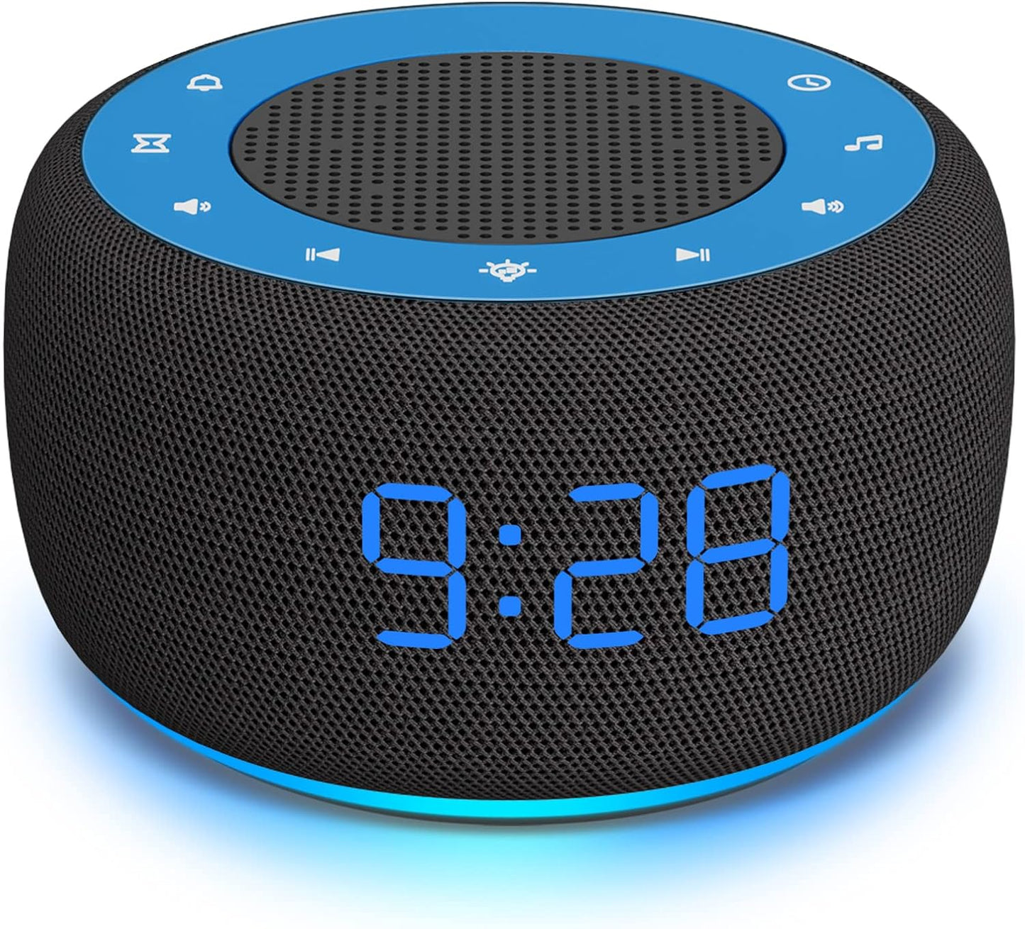 Buffbee Alarm Clock with Sound Machine for Bedrooms – 2-in-1 White Noise Machine for Sleep, Gentle Wake-Up with Soft Alarm Sounds, Ambient Night Light, Plug-in, Sleep Better, Wake Gently