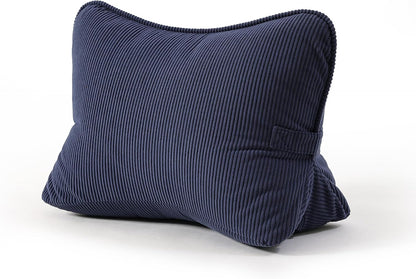 Pat. Pend. Corduroy Lumbar Support Back Pillow for Watching TV, Reading & Gaming, Ergonomic Triangle Support Cushion for Sofa, Armchair & Bed Sitting, Removable Washable Cover, Beige Gray