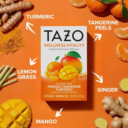 TAZO Herbal Tea Variety Pack, Nighttime, Digest, Relax & Vitality Blends, Caffeine Free, 16 Count Each (Pack of 4), 64 Total Tea Bags