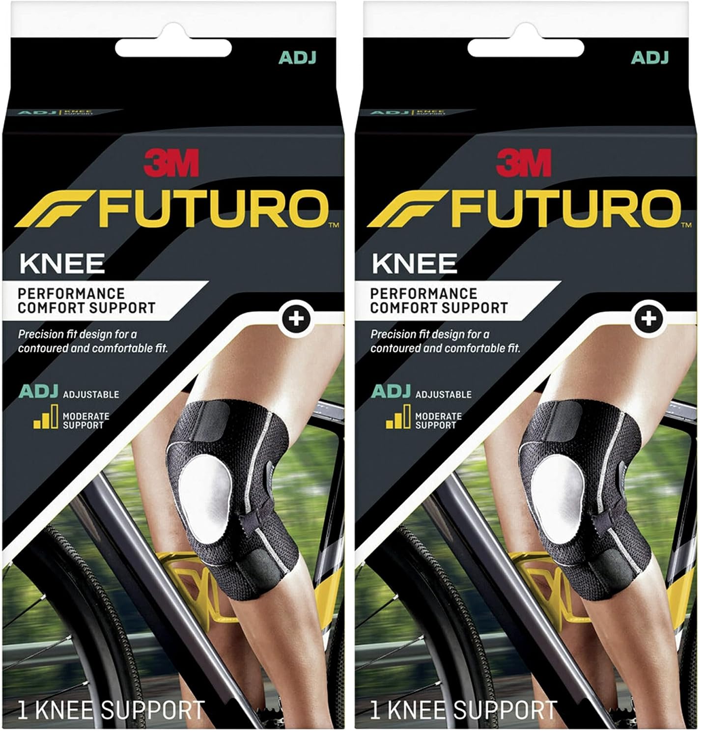 FUTURO Performance Compression Knee Support, Ideal for Everyday Activities, One Size - Black