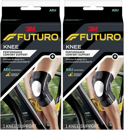 FUTURO Performance Compression Knee Support, Ideal for Everyday Activities, One Size - Black