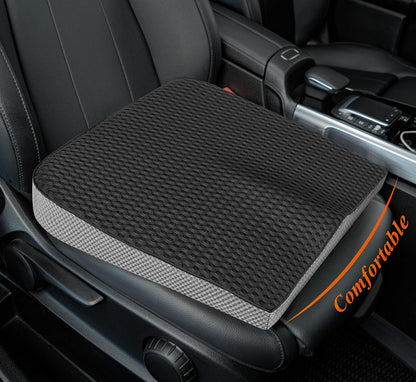 kingphenix Premium Car Seat Cushion, Memory Foam Driver Seat Cushion to Improve Driving View- Coccyx & Lower Back Pain Relief - Seat Cushion for Car, Truck, Office Chair (Leather Black)