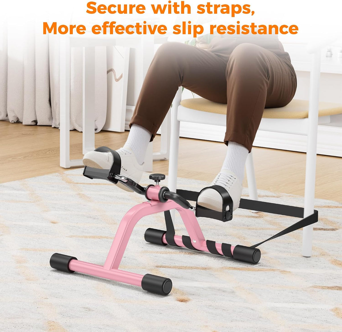 RYGEO Pedal Exerciser Mini Exercise Bike for Leg and Arm Recovery Exercise Lightweight and Portable Floor Bike