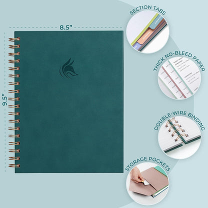 Clever Fox When I Die Organizer Binder Planner, Folders, 8.5x9.5 Smoke Blue