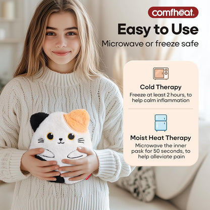 Microwave Unscented Heating Pad for Pain Relief, Moist Heat Pack Hot Compress for Period Cramps, Shoulder, Muscles, Cute Cloud Plush Heating Pad, Gift for Girl Women, with Washable Cover