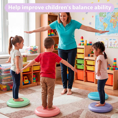 Amylove 6 Pcs Wiggle Seat Inflated Wobble Cushion for Sensory Kid 13 Inch Balance Disc Kids Flexible Seating Exercise Sensory Pad Chair Cushion for Classroom Office School (Bright)