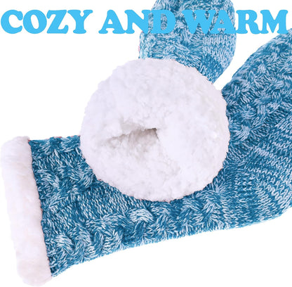 SDBING Women's Winter Super Soft Warm Cozy Fleece Lined Fuzzy Slipper Socks with Grippers