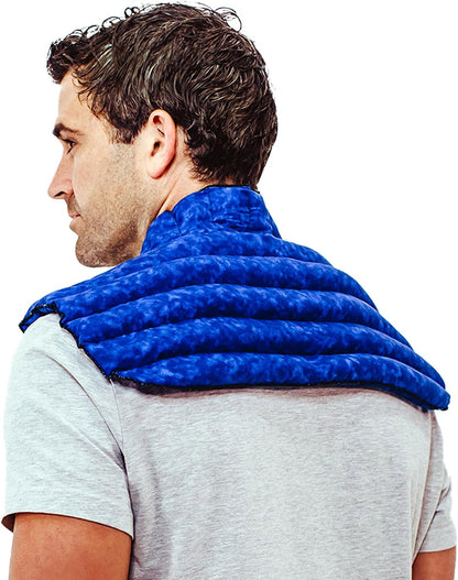 Weighted Microwavable Neck and Shoulder Wrap – Moist Heat Pack for Stiffness, Arthritis, Bursitis, Pain Relief & Relaxation – Natural Home Remedy