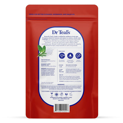 Dr Teal's Epsom Salt Magnesium Soak, Wellness Therapy with Rosemary & Mint, 3 lbs